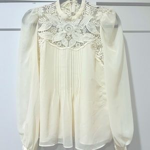 Express Cream Cutout Blouse NWT